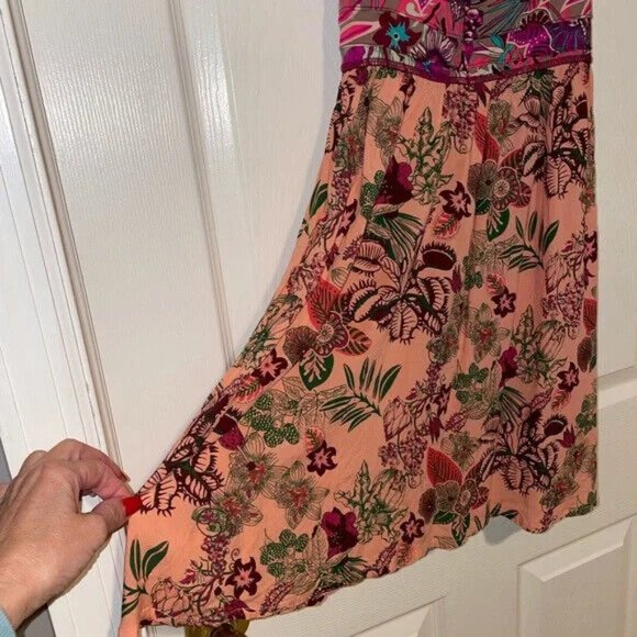 EUC Maaji Dress Swimsuit Cover Up Colorful Small Pink Floral - Picture 4 of 8